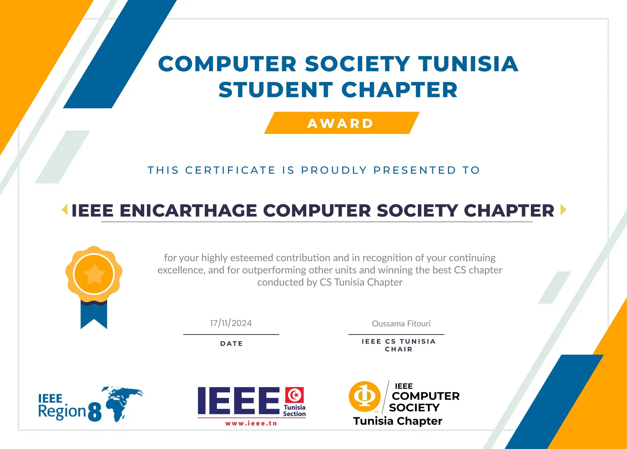 1st Place at CSTAM Non-Technical Challenge | Best CS Chapter Award